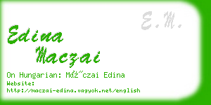 edina maczai business card